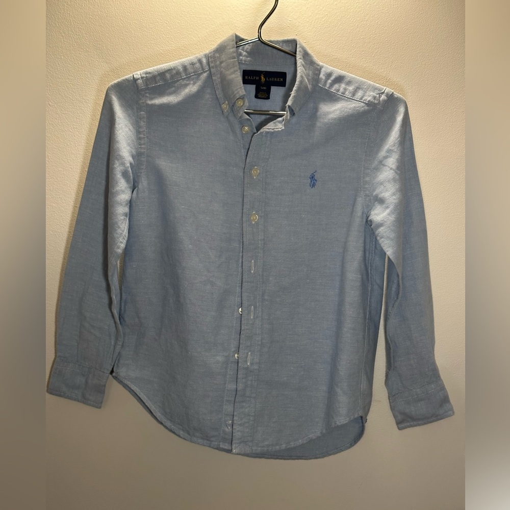 Classic blue chambray boys dress shirt - Ralph Lauren size S